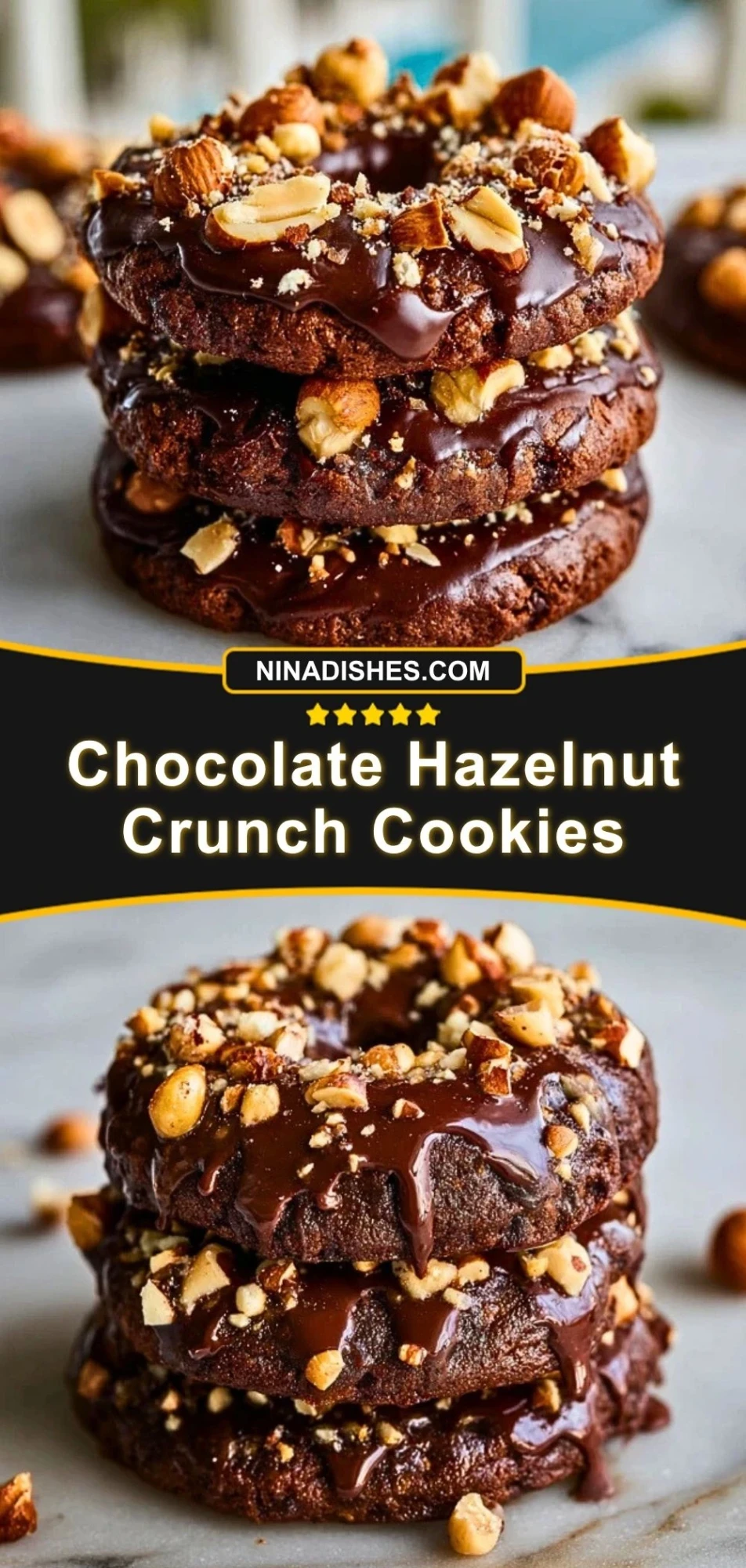 Chocolate Hazelnut Crunch Cookies Pin 2