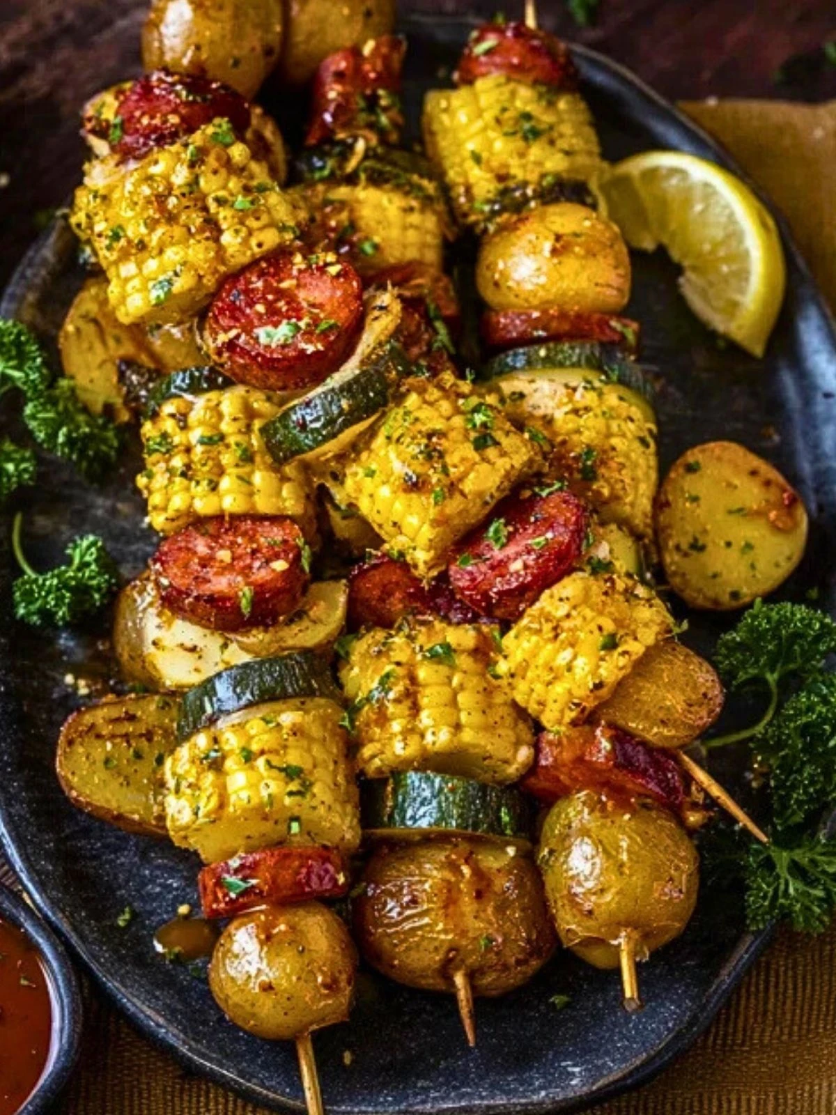 Cowboy Butter Kielbasa and Potato Skewers (1)