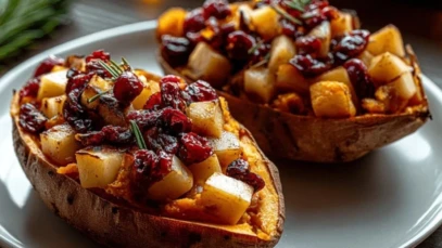 Cranberry Apple Twice-Baked Sweet Potatoes 1