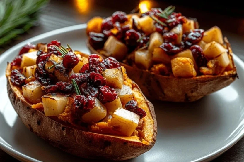 Cranberry Apple Twice-Baked Sweet Potatoes 1