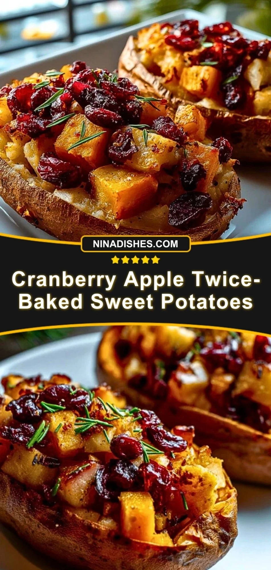 Cranberry Apple Twice-Baked Sweet Potatoes Pin 2