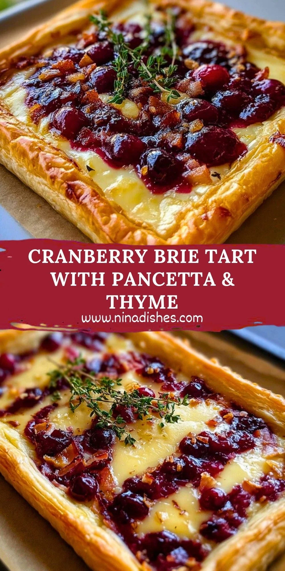 Cranberry Brie Tart with Pancetta & Thyme Pin 1