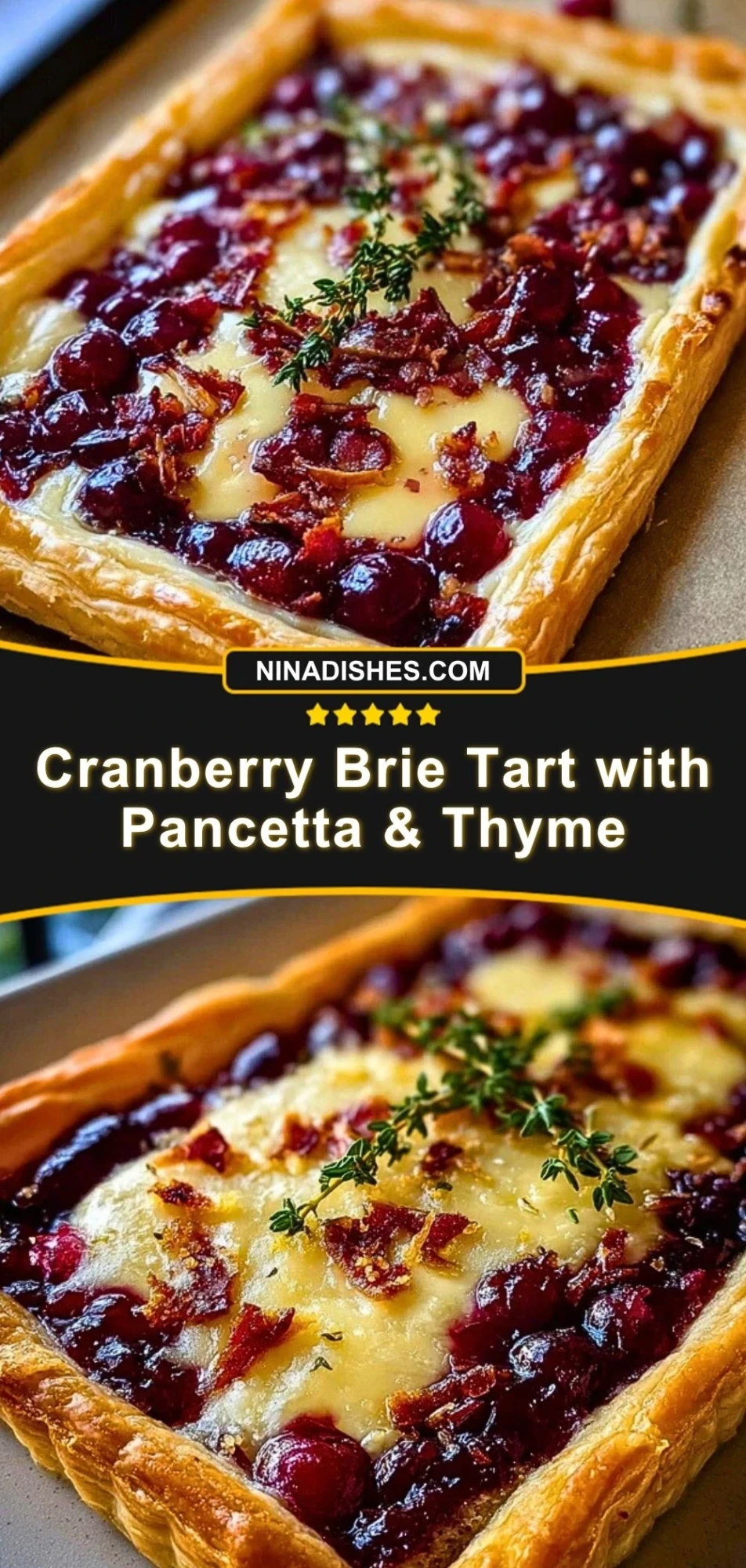 Cranberry Brie Tart with Pancetta & Thyme Pin 2