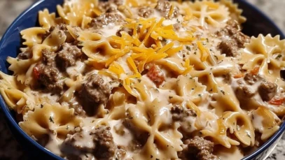 Creamy Beef and Bowtie Pasta