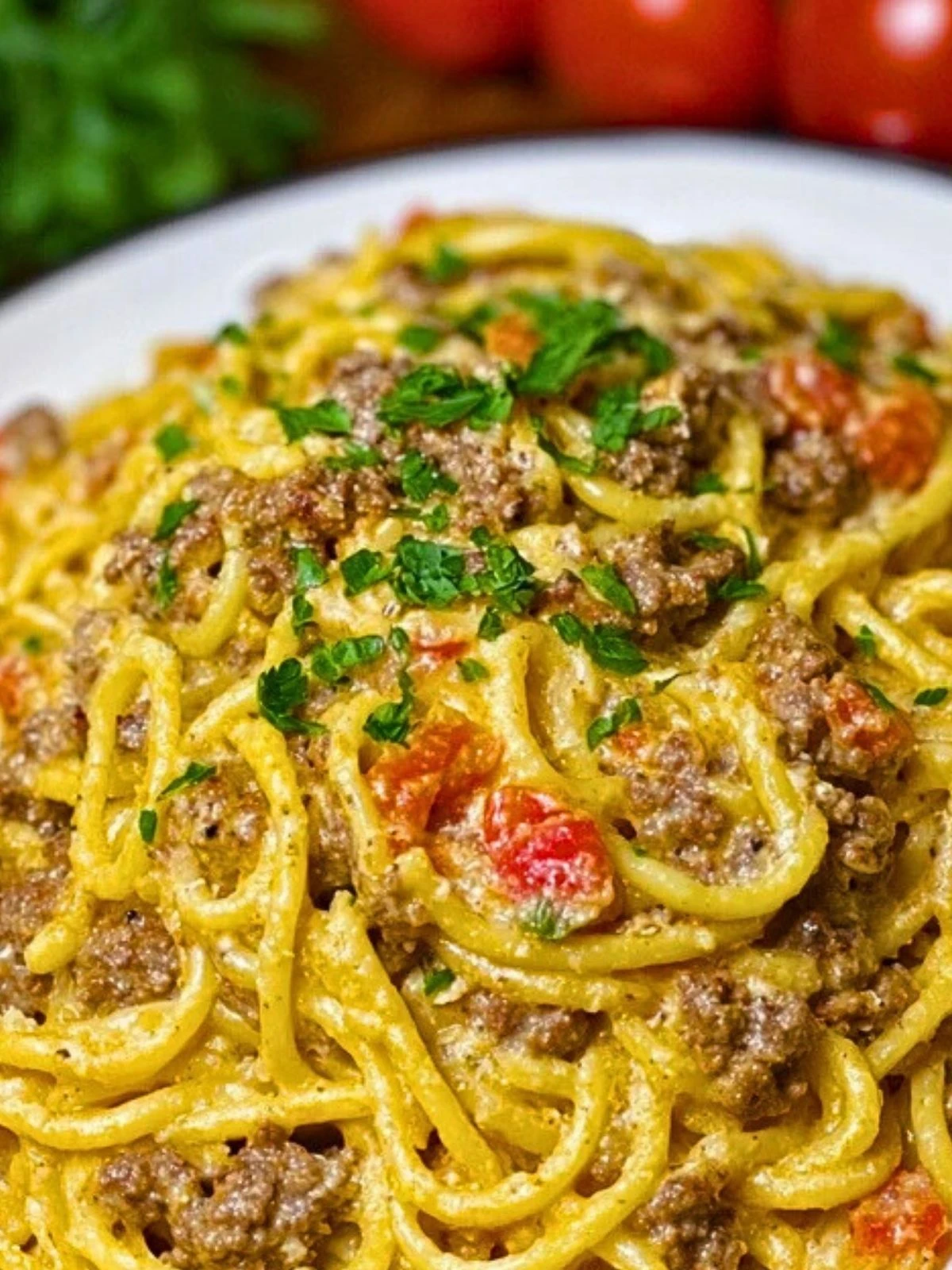 Creamy Italian Spaghetti & Ground Beef One Pot Meal 2