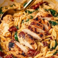 Creamy Sun-Dried Tomato Chicken Orzo 1