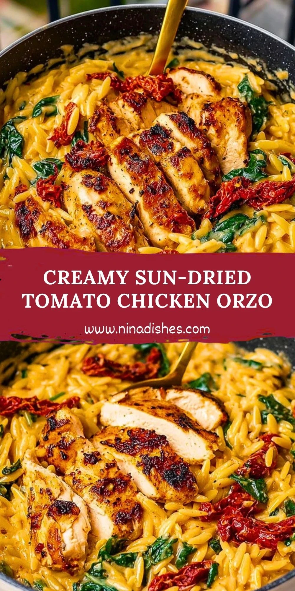 Creamy Sun-Dried Tomato Chicken Orzo Pin 1