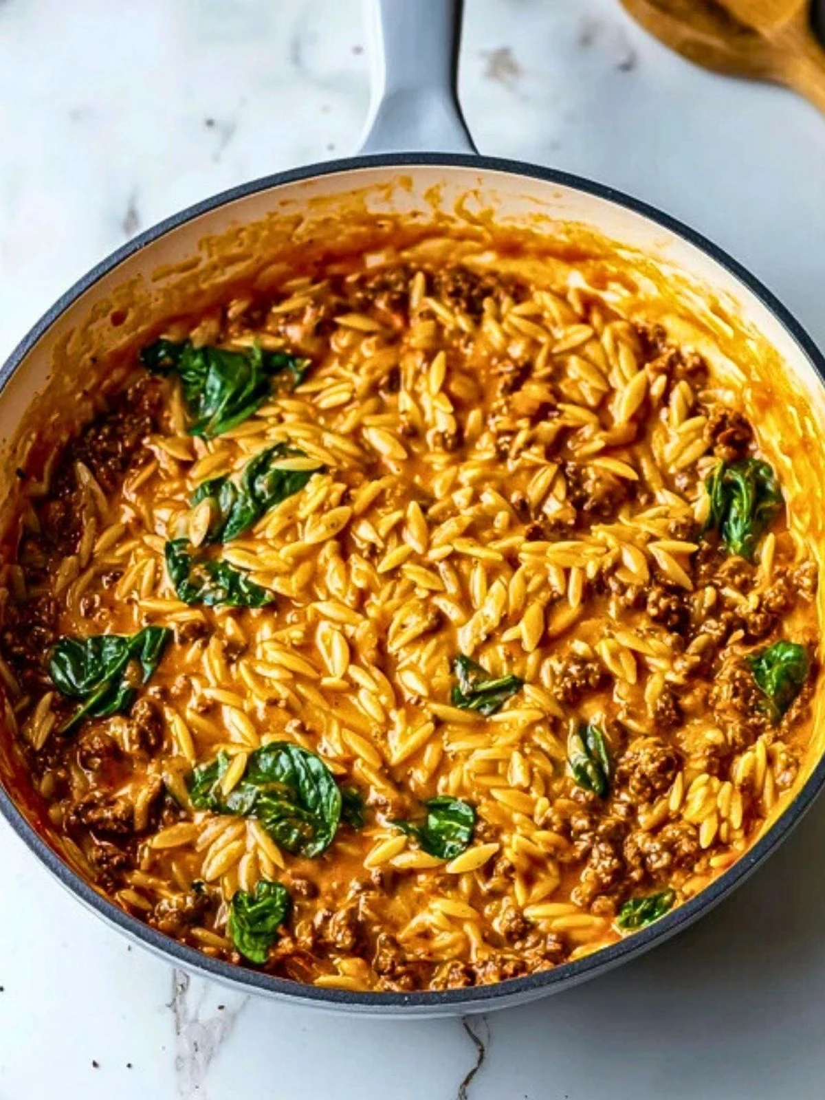 Delicious Ground Beef Orzo with Tomato Cream Sauce 2