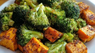 Delicious Roasted Broccoli and Sweet Potatoes