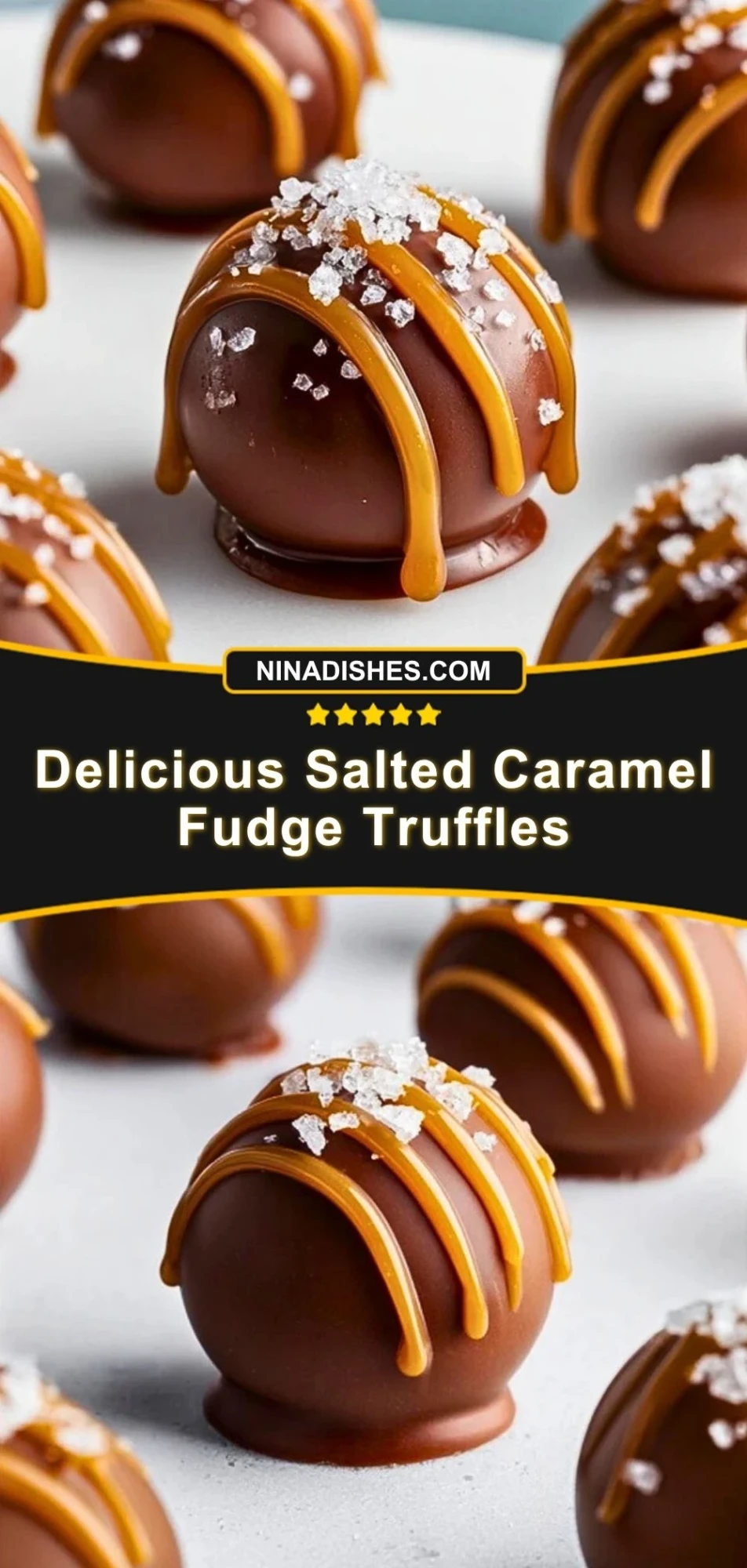 Delicious Salted Caramel Fudge Truffles Pin 2