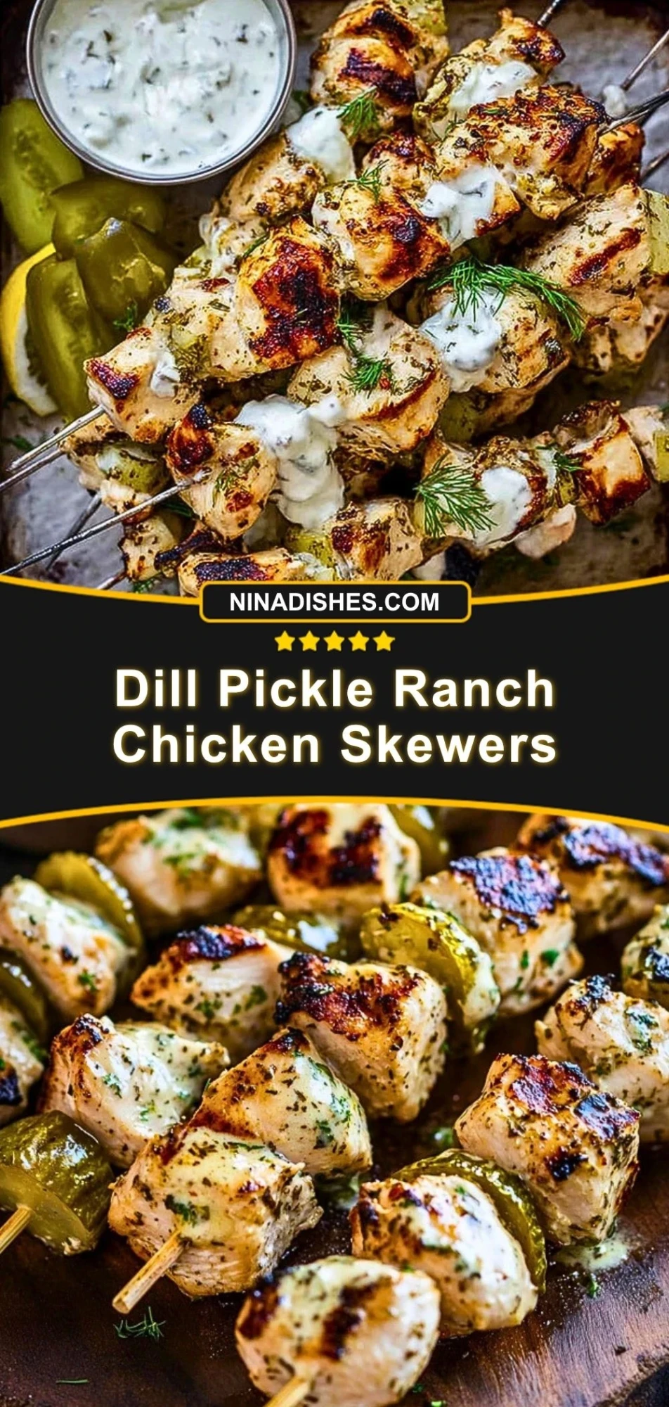 Dill Pickle Ranch Chicken Skewers (3)