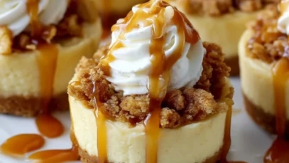 Easy Apple Crisp Mini Cheesecakes