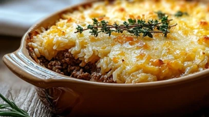 French Onion Ground Beef and Rice Casserole 1