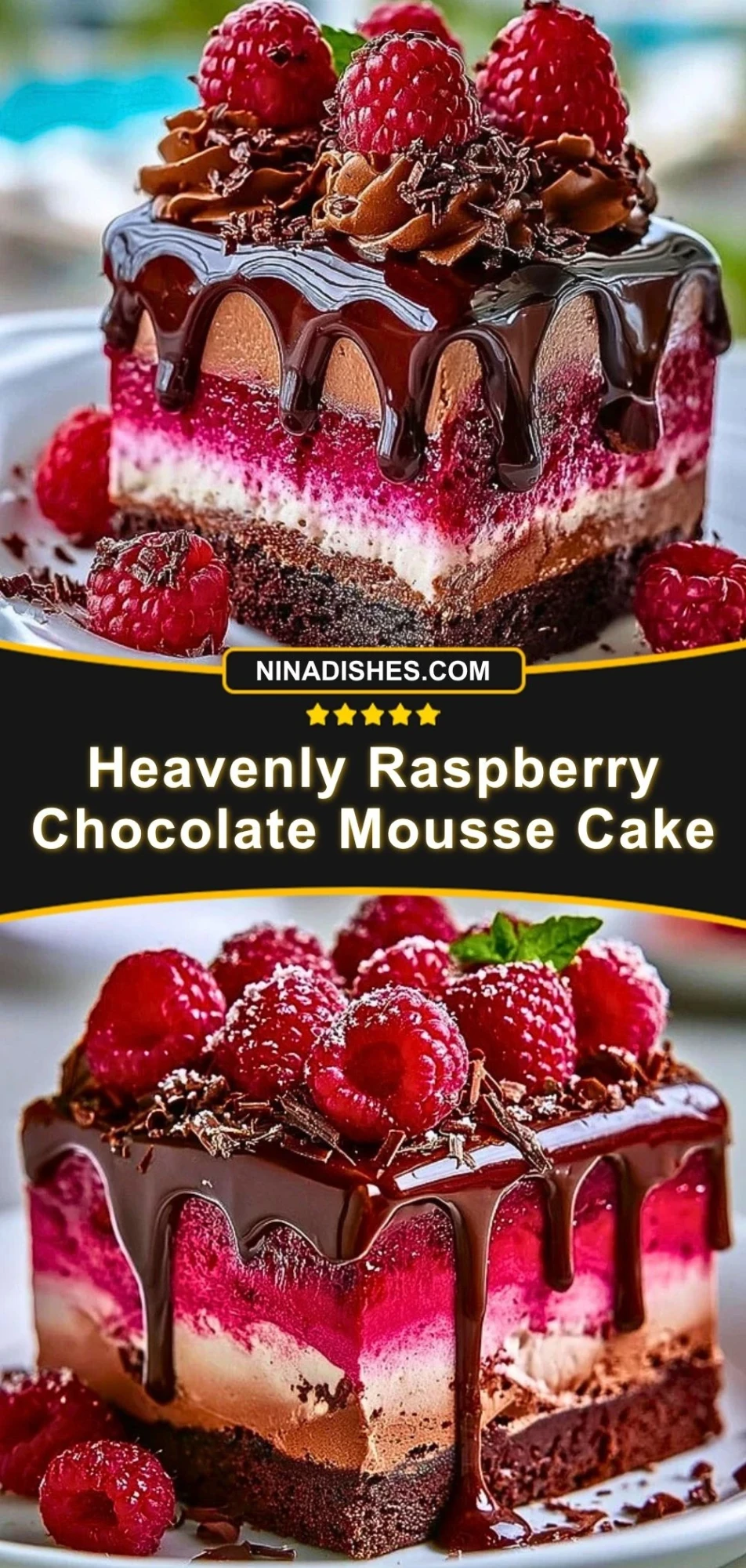 Heavenly Raspberry Chocolate Mousse Cake Pin 2