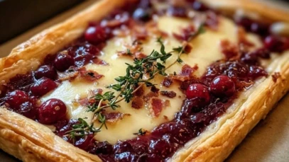 Hibachi Cranberry Brie Tart with Pancetta & Thyme