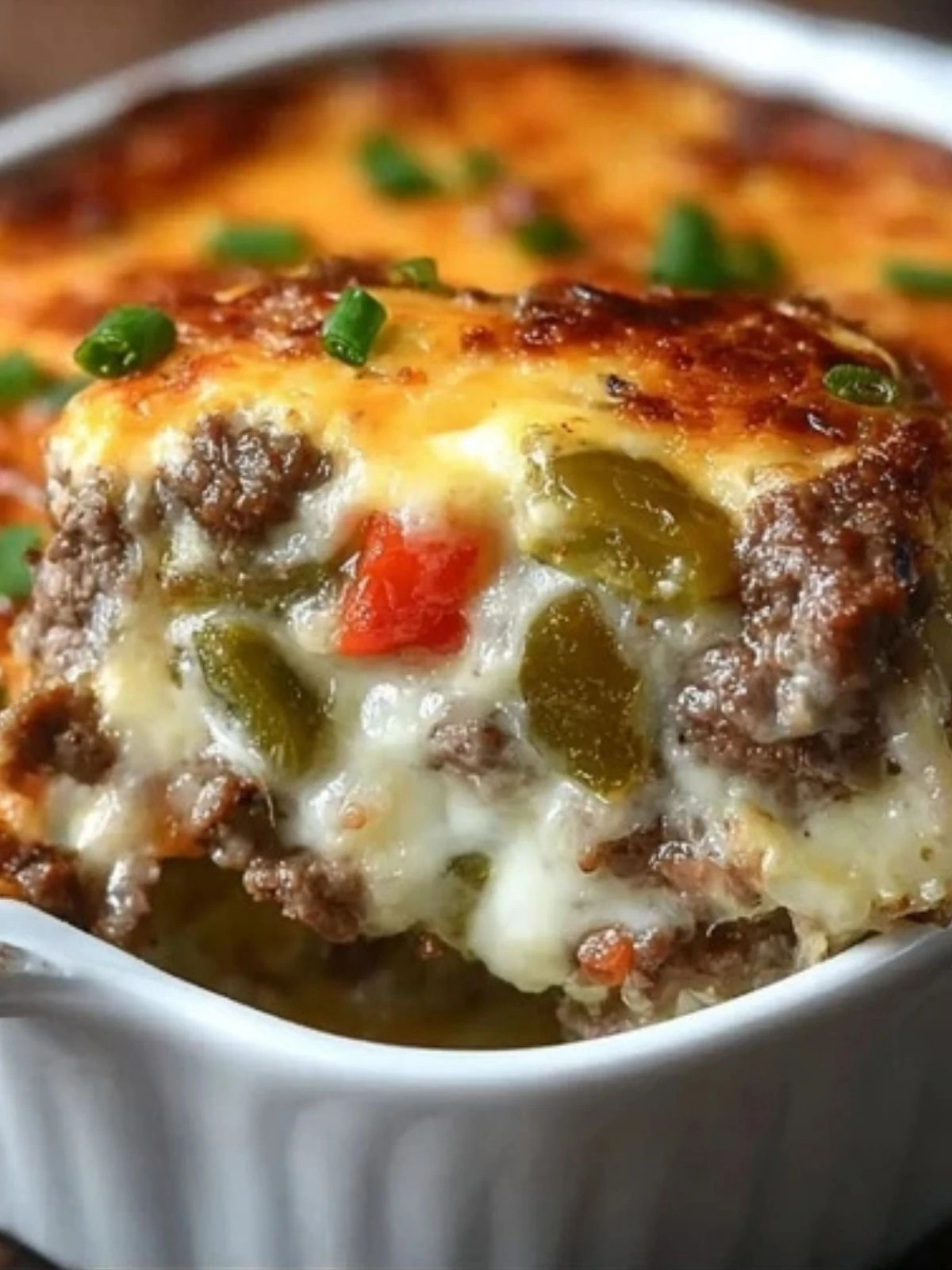 High Protein Low Carb Philly Cheesesteak Casserole