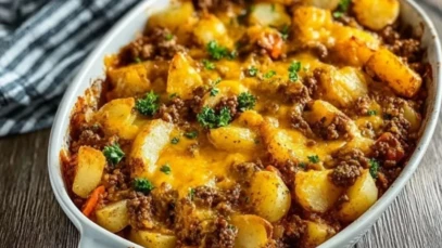 Hobo Casserole with Ground Beef & Potatoes