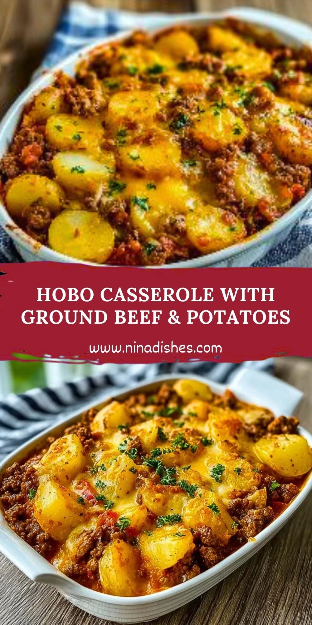 Hobo Casserole with Ground Beef & Potatoes Pin 1
