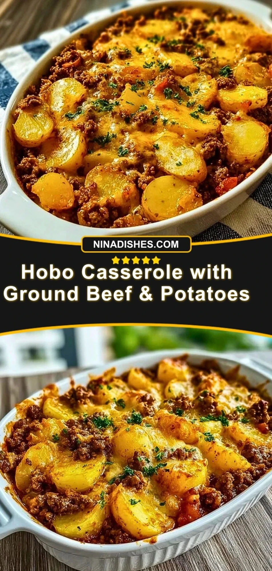 Hobo Casserole with Ground Beef & Potatoes Pin 2