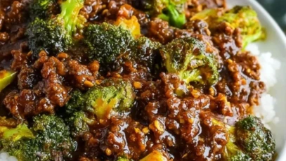 Honey Garlic Ground Beef and Broccoli