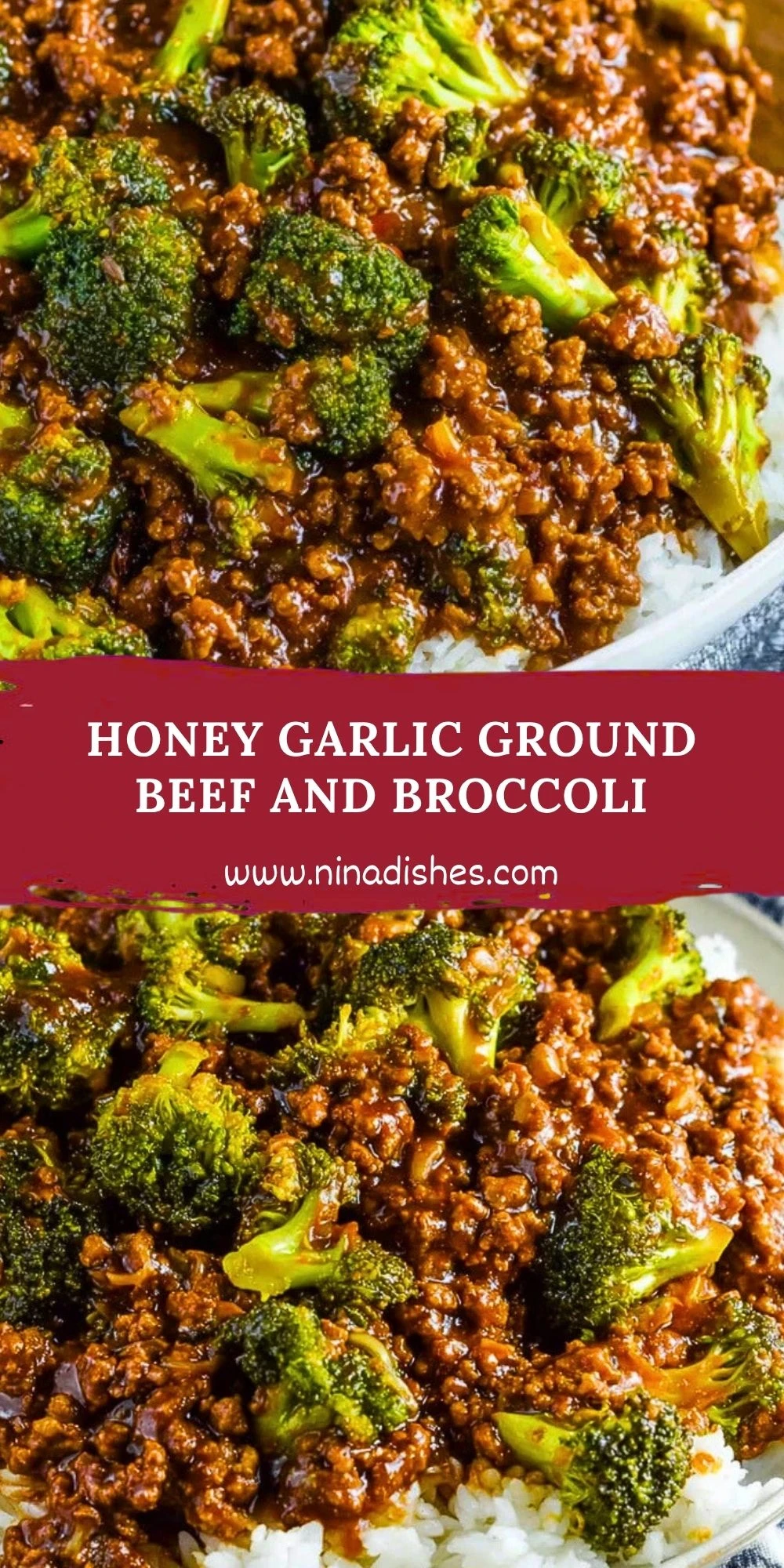 Honey Garlic Ground Beef and Broccoli Pin 1