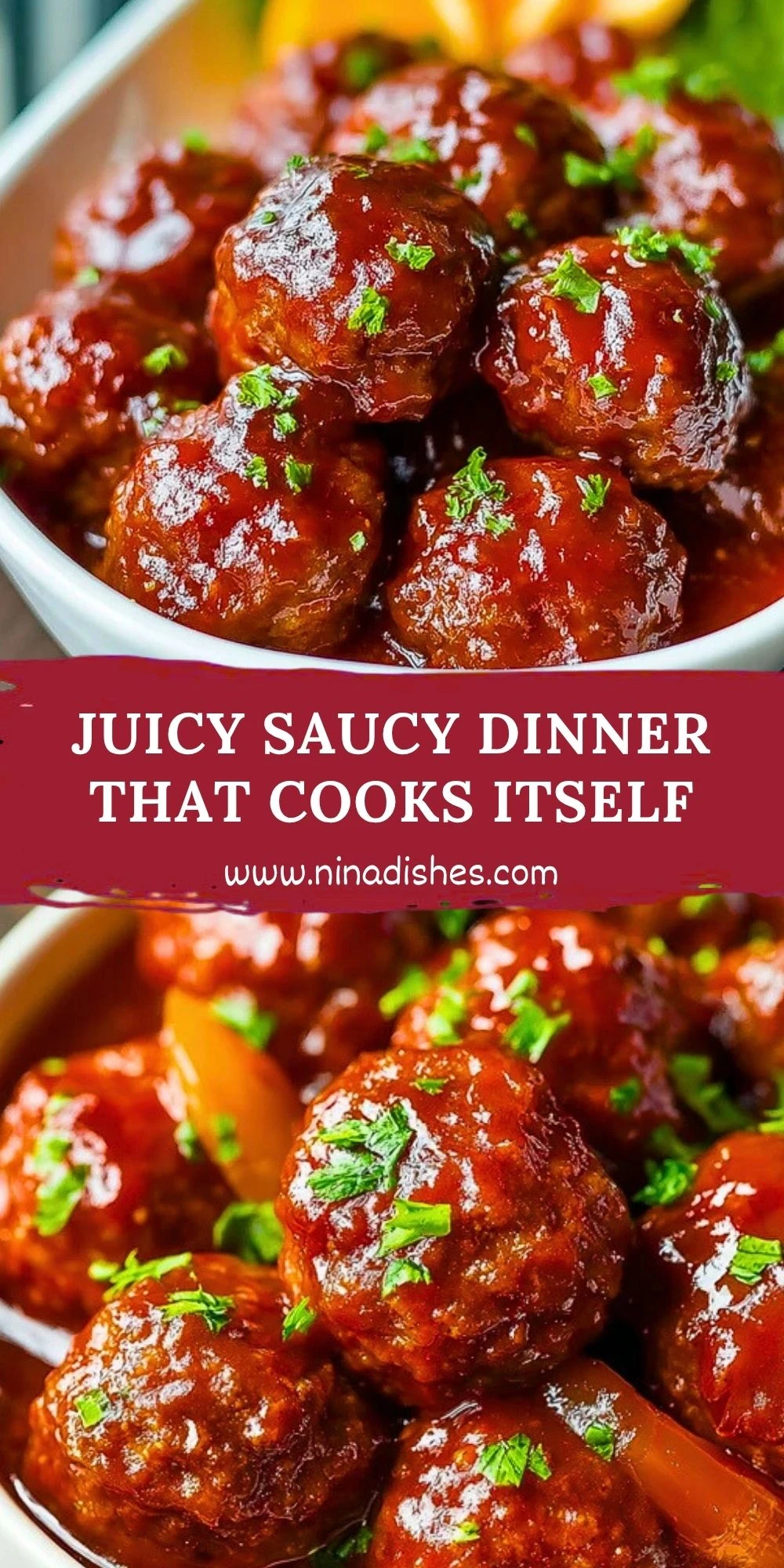 Juicy Saucy Dinner That Cooks Itself Pin 1