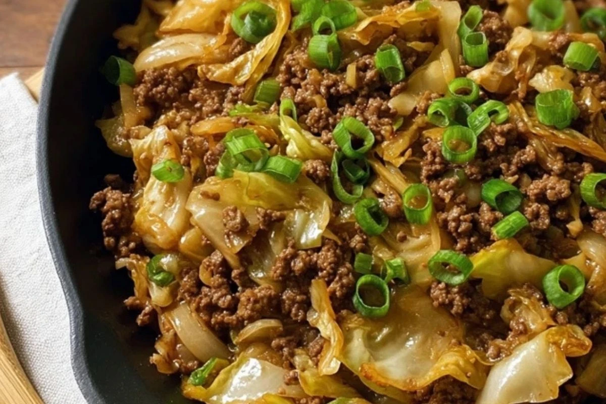Low-Carb Mongolian Ground Beef and Cabbage 1