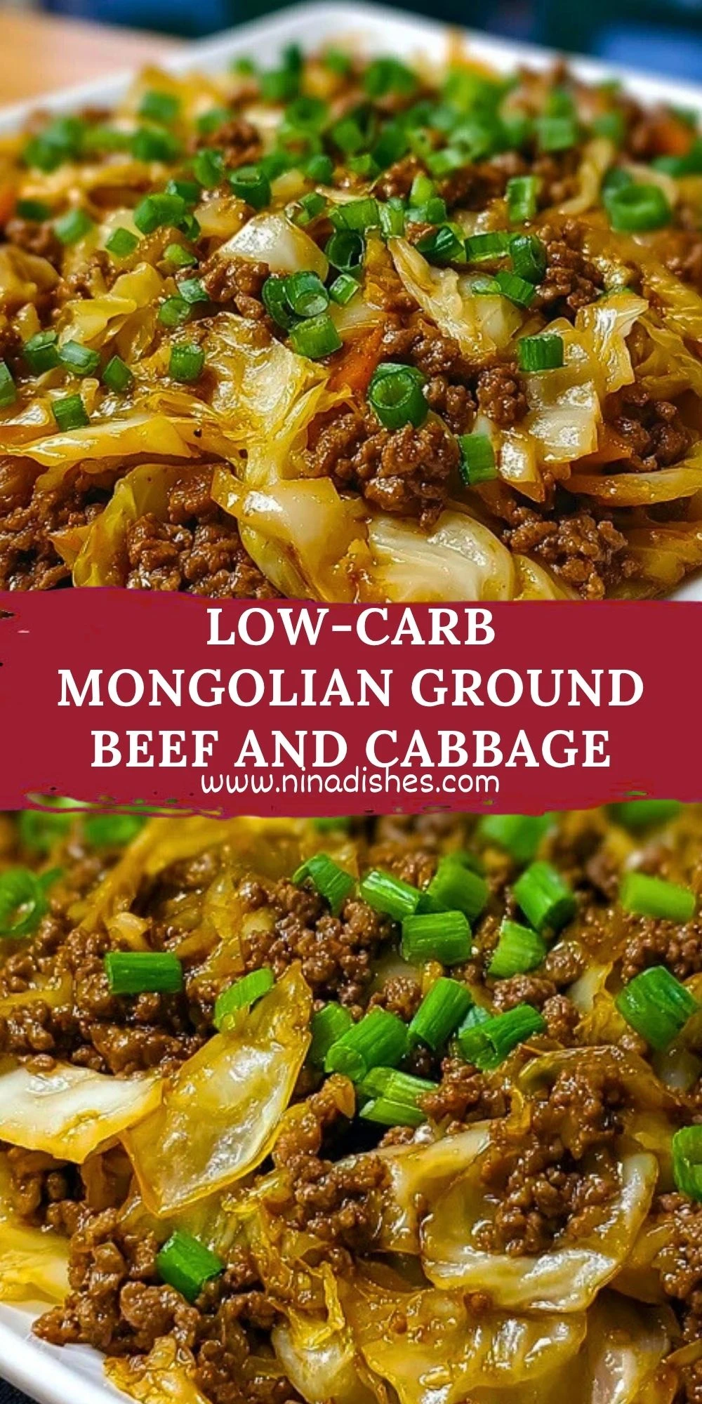 Low-Carb Mongolian Ground Beef and Cabbage Pin 1