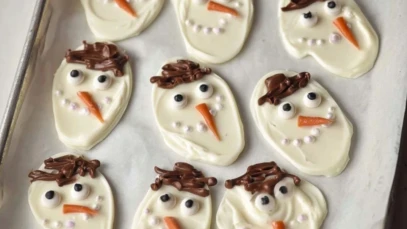 Melted Snowman Chocolate Bark