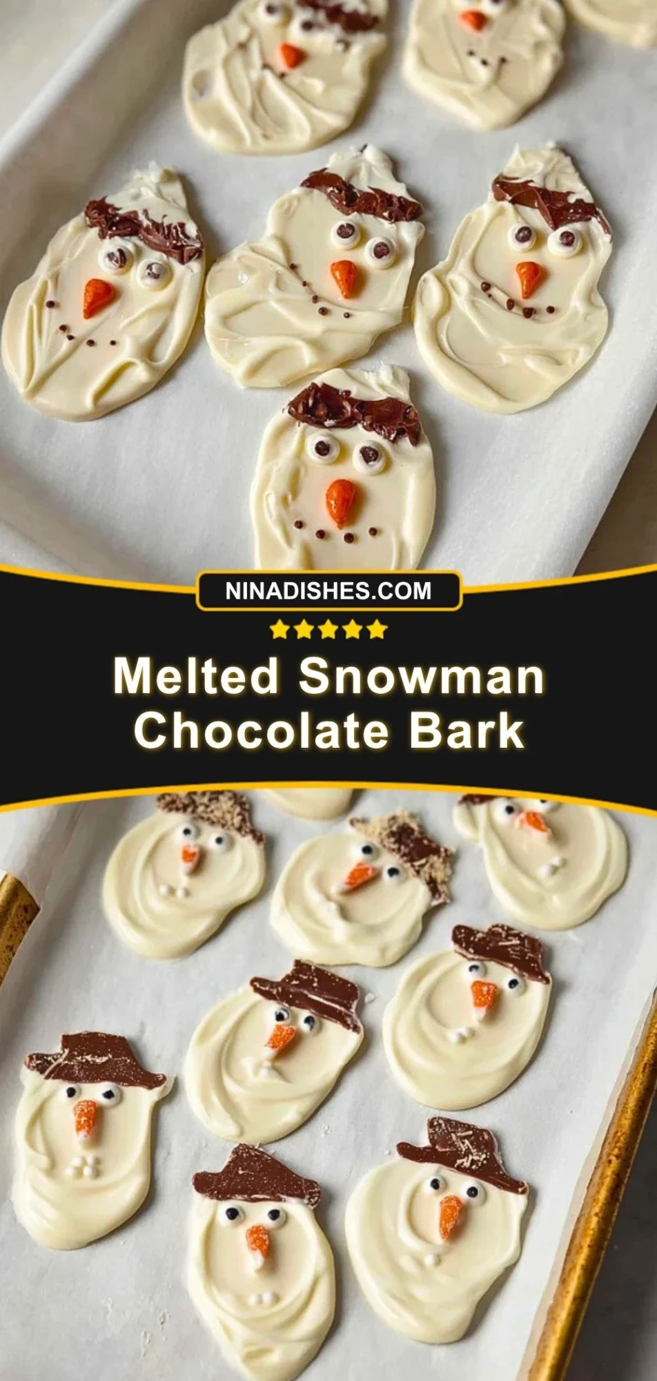 Melted Snowman Chocolate Bark Pin 2
