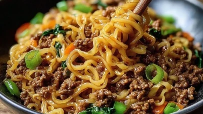Mongolian Ground Beef Noodles 1