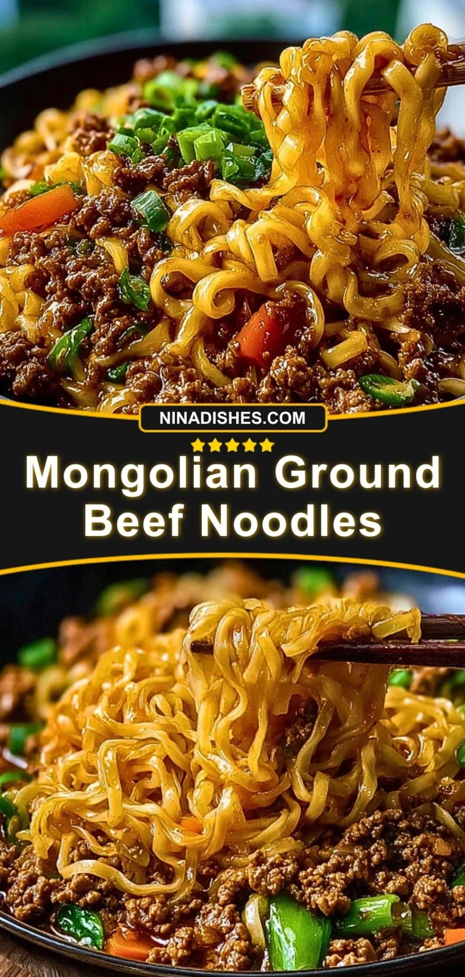 Mongolian Ground Beef Noodles Pin 2