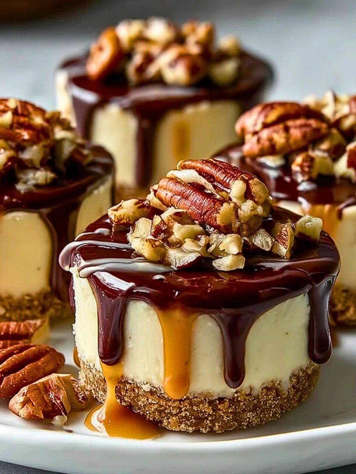 No Bake Turtle Mini Cheesecake (1)
