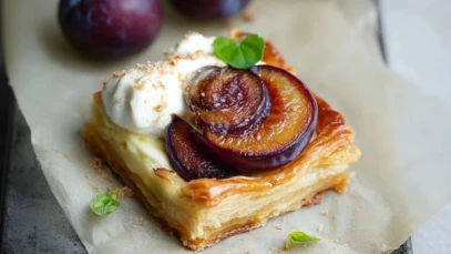 Plum & Cheese Puff Pastry Tarts