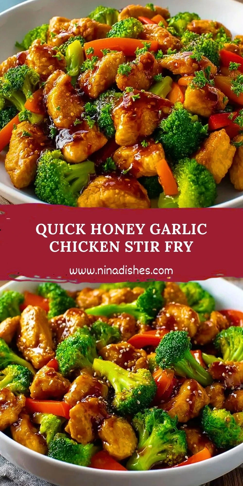 Quick Honey Garlic Chicken Stir Fry Pin 1