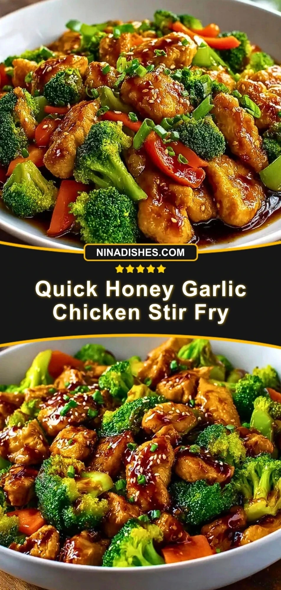 Quick Honey Garlic Chicken Stir Fry Pin 2
