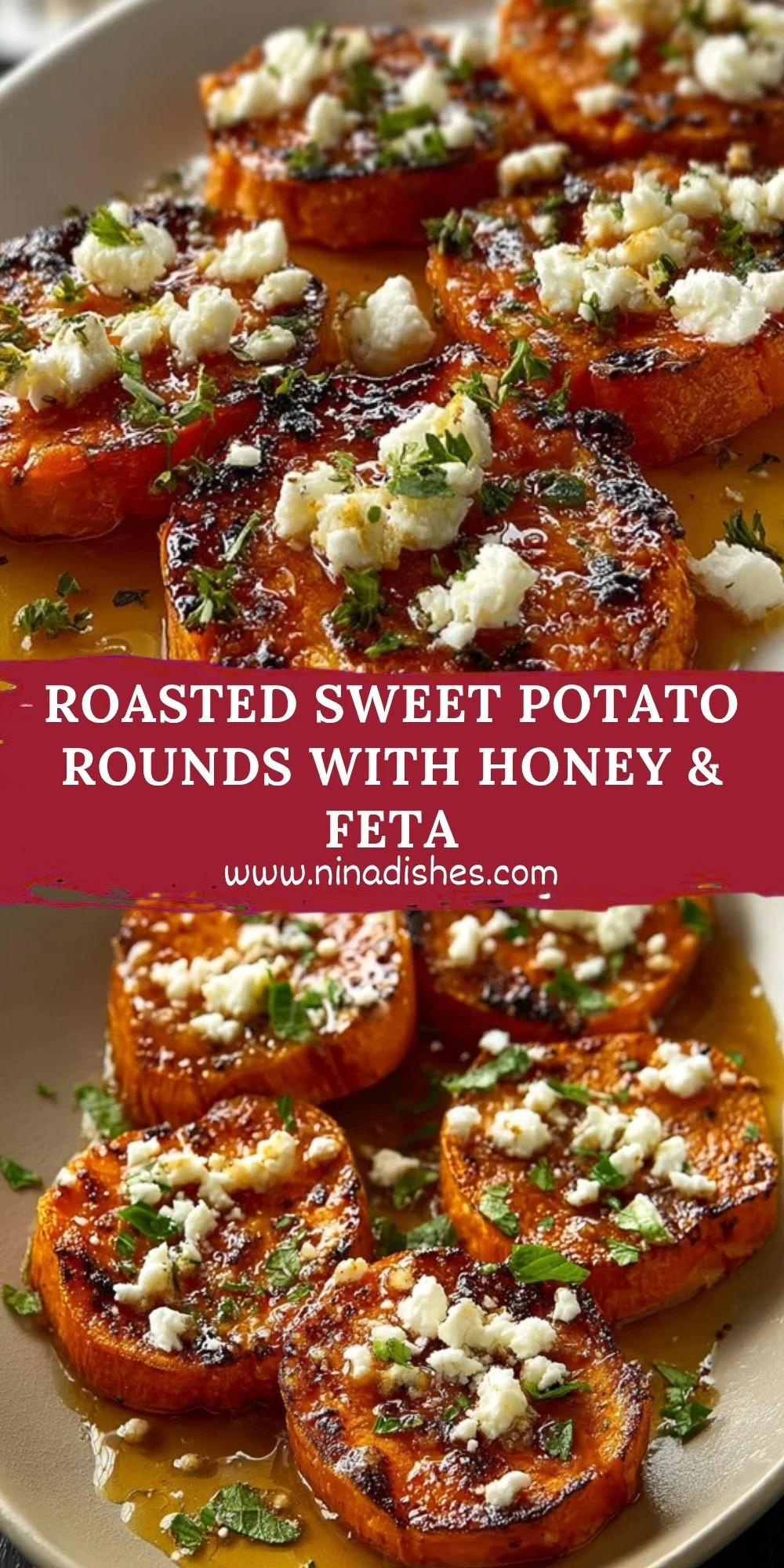 Roasted Sweet Potato Rounds with Honey & Feta (2)