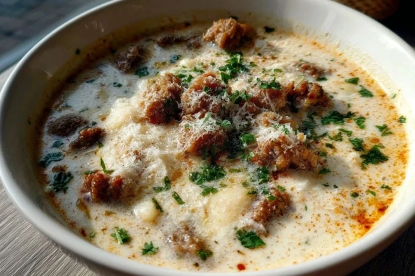Sausage Parmesan Cream Cheese Soup 1