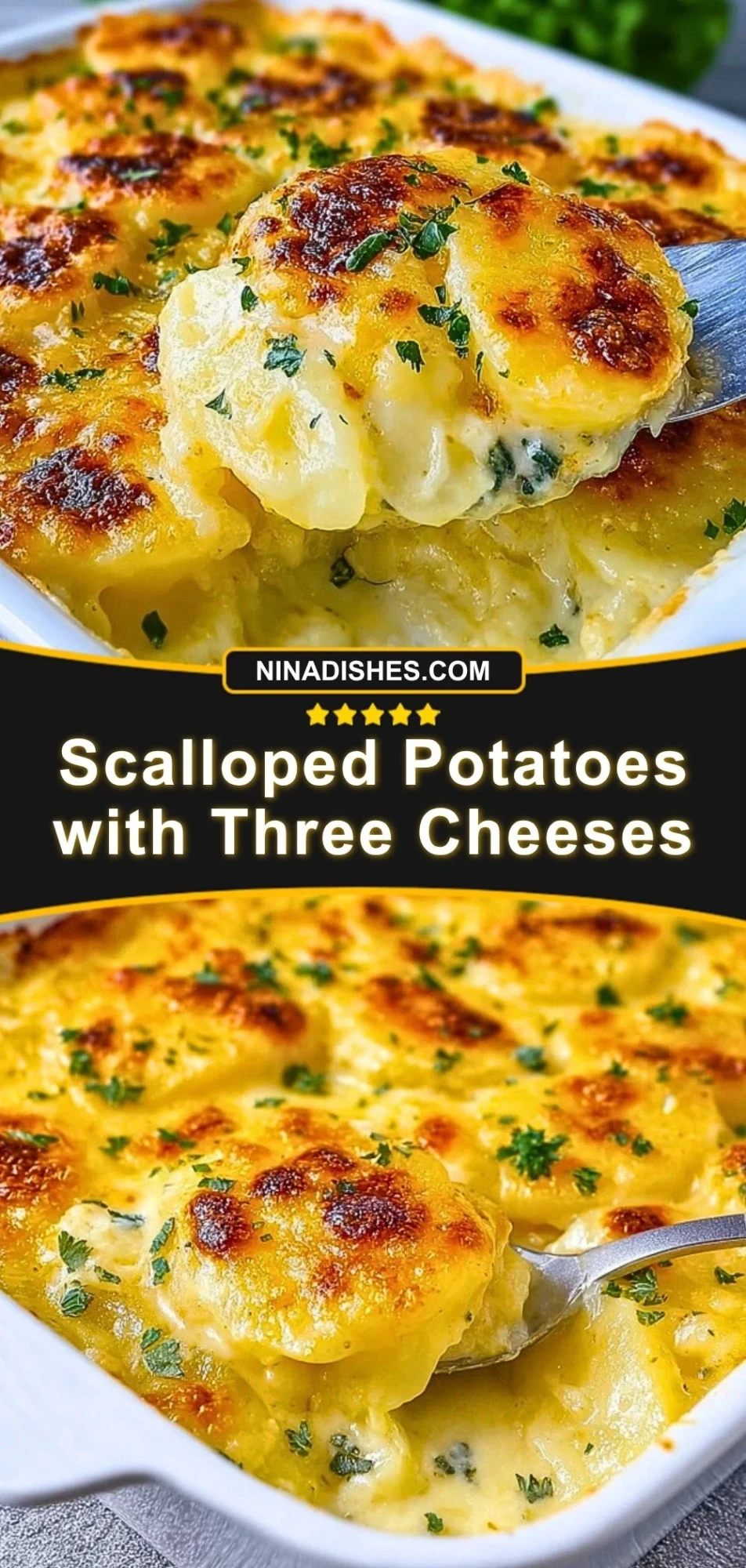 Scalloped Potatoes with Three Cheeses Pin 2