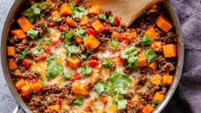 Southwest Ground Beef and Sweet Potato Skillet 1