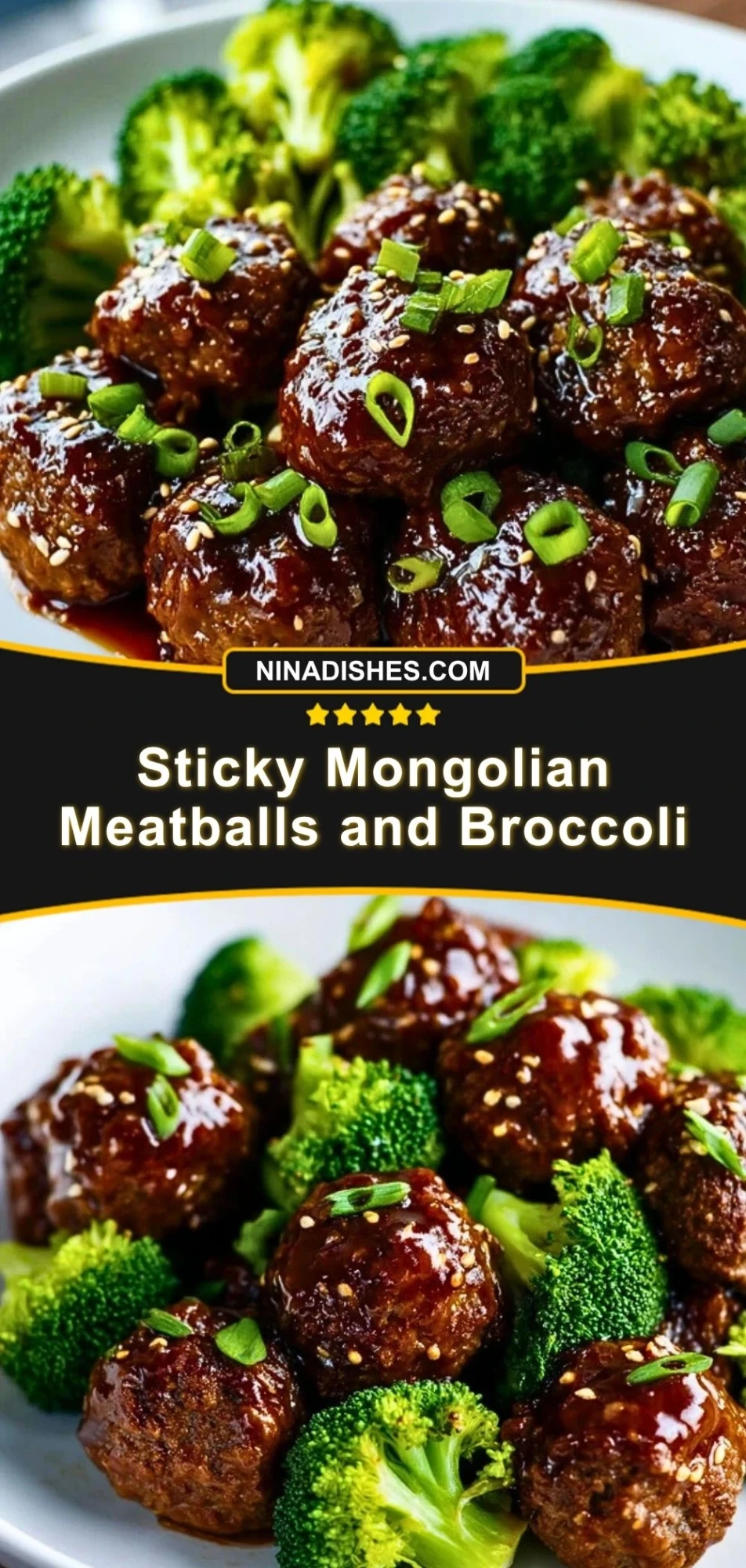 Sticky Mongolian Meatballs and Broccoli Pin 2