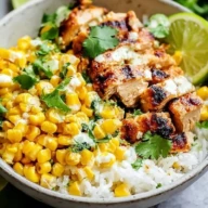 Street Corn Chicken Rice Bowl