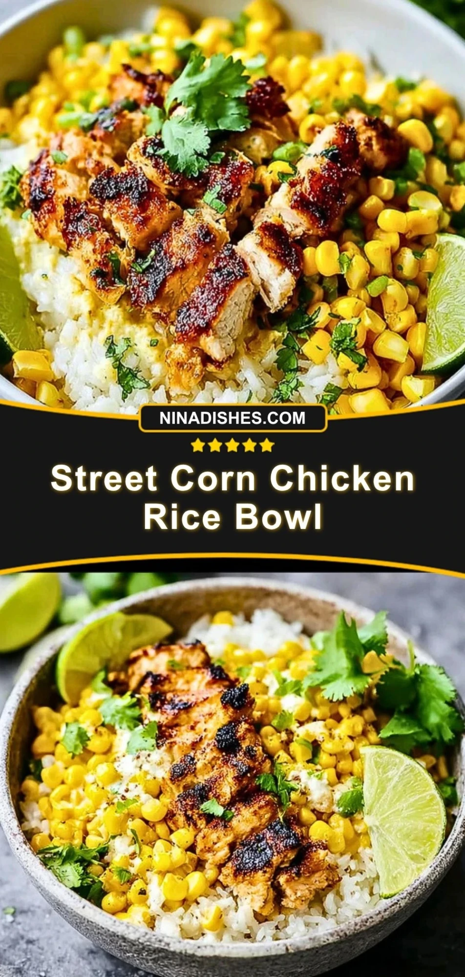 Street Corn Chicken Rice Bowl Pin 2