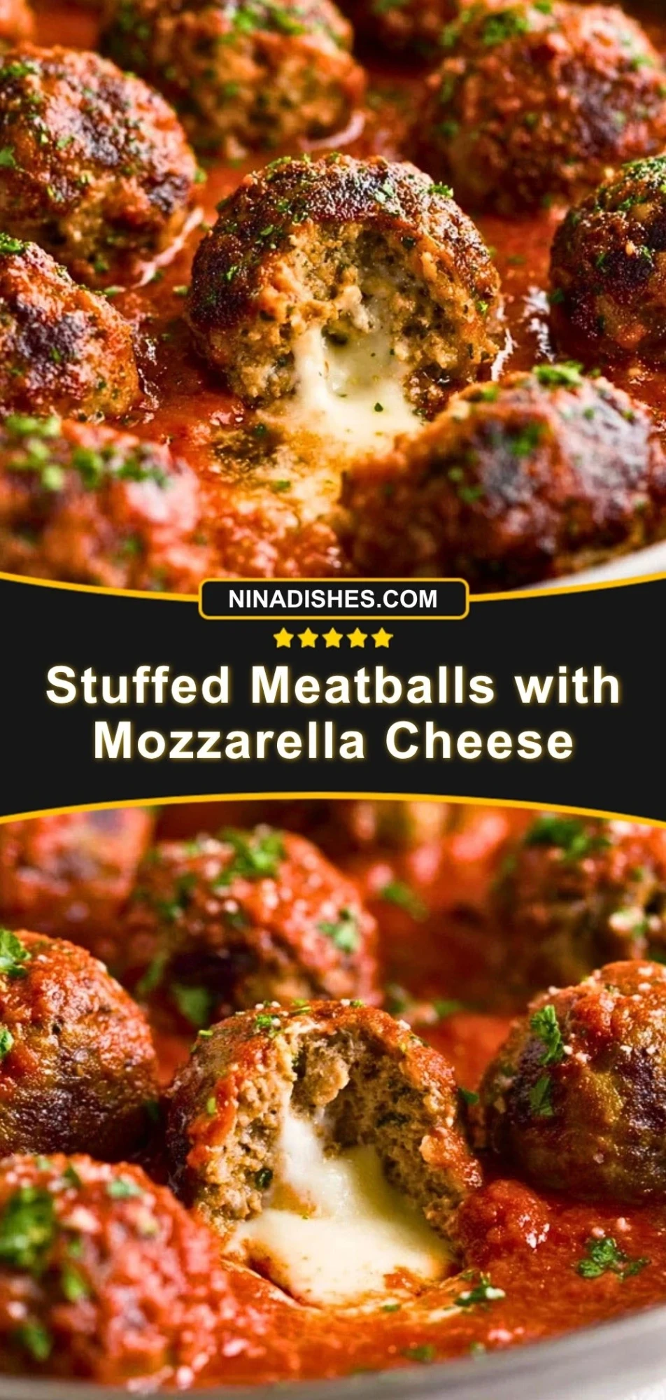 Stuffed Meatballs with Mozzarella Cheese Pin 2