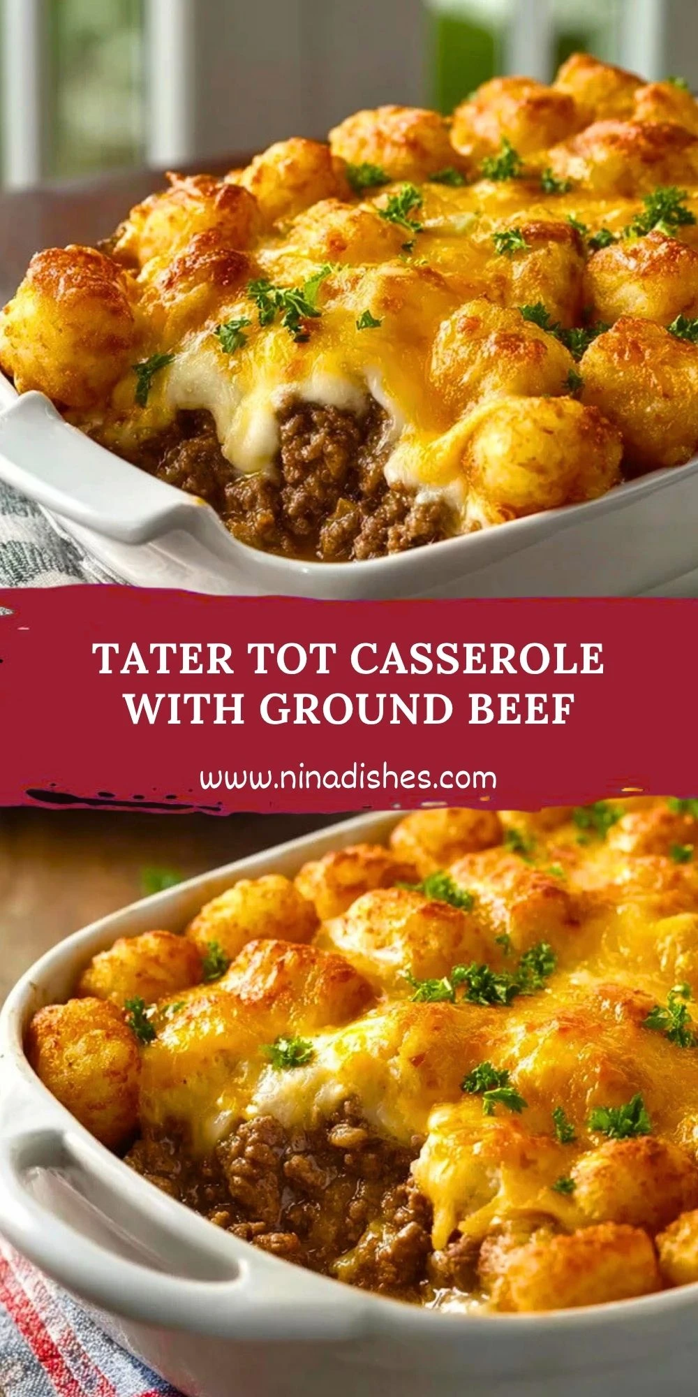 Tater Tot Casserole with Ground Beef Pin 1