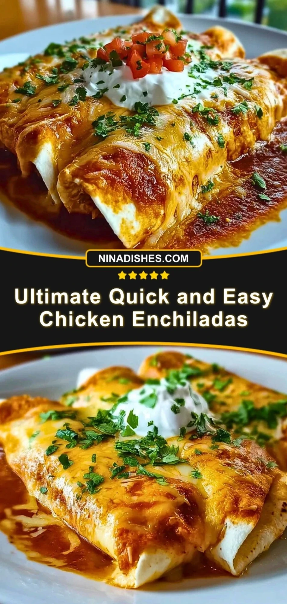 Ultimate Quick and Easy Chicken Enchiladas Pin 2