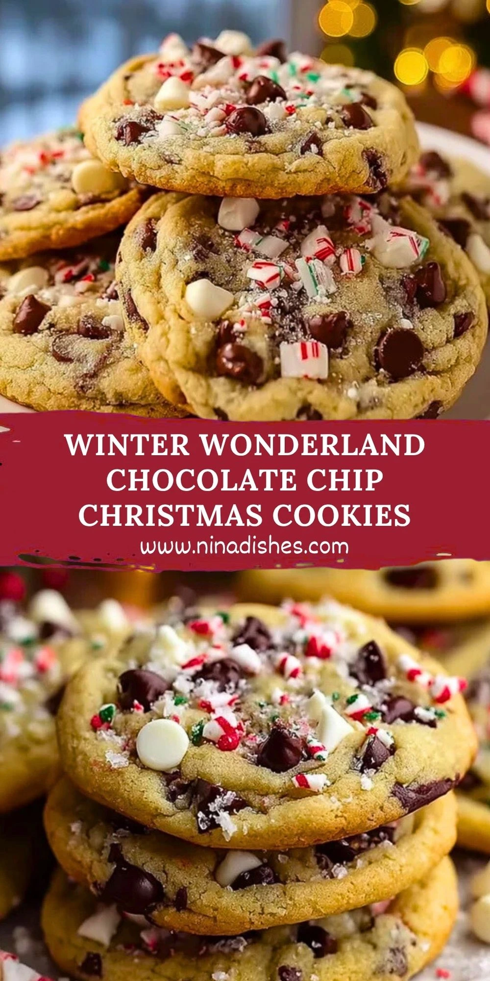 Winter Wonderland Chocolate Chip Christmas Cookies Pin 1