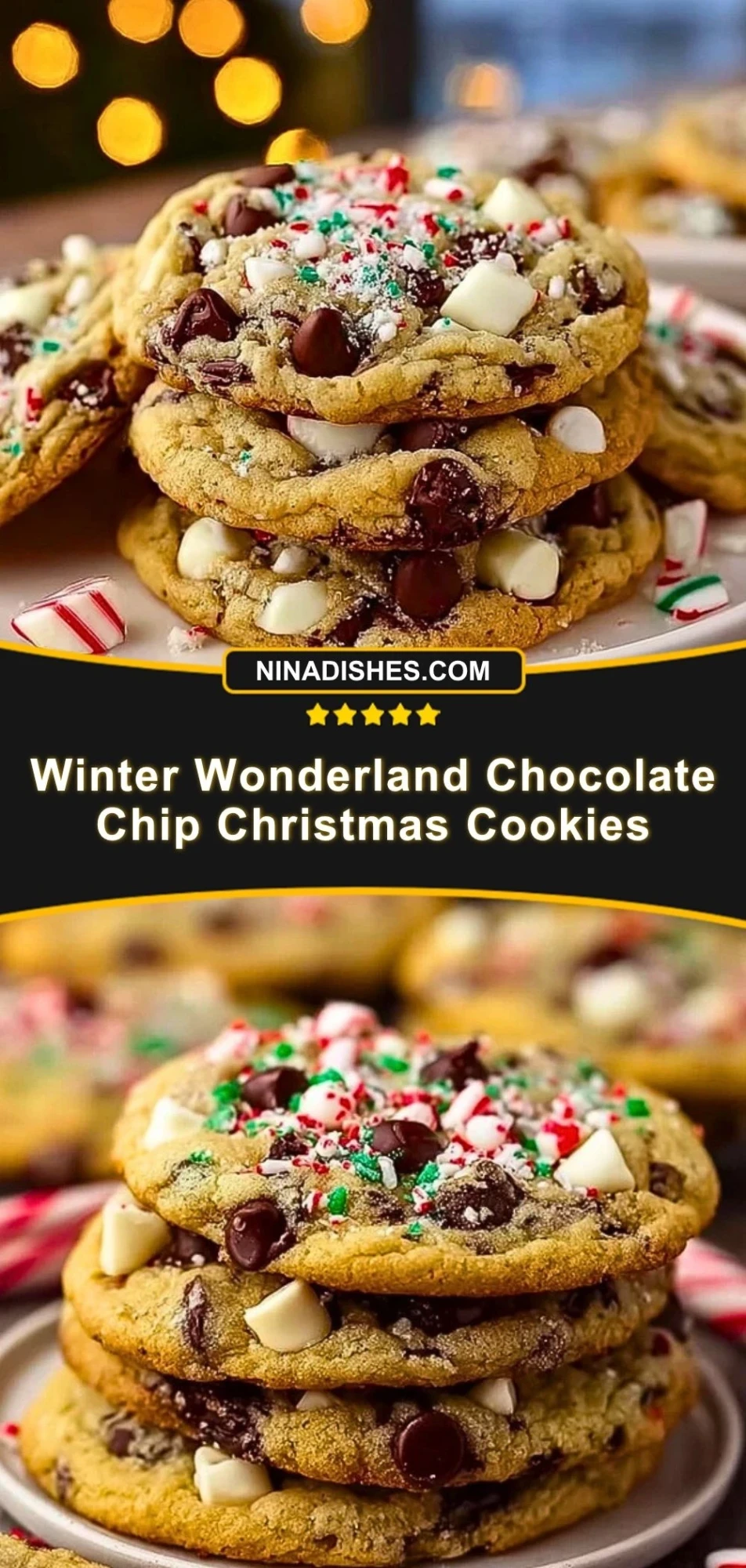 Winter Wonderland Chocolate Chip Christmas Cookies Pin 2