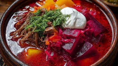 Authentic Ukrainian Borscht Soup