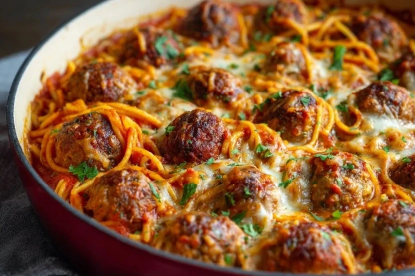 Baked Spaghetti Meatballs